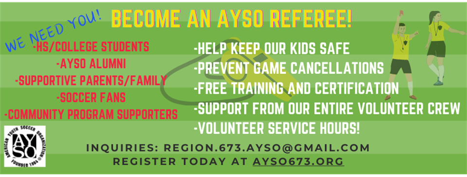 Youth And Adult Referees Needed!
