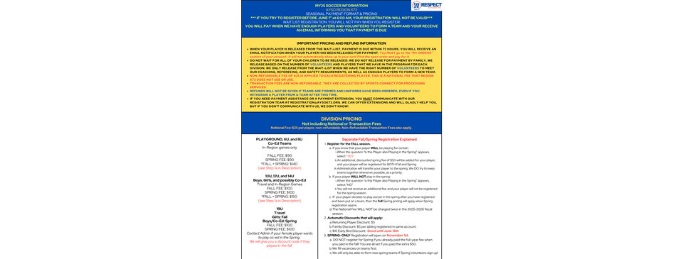 REGISTRATION DETAILS & INSTRUCTIONS