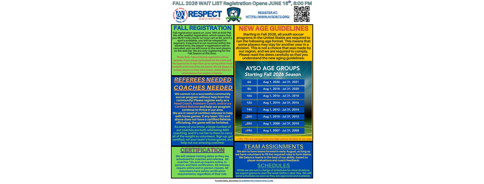REGISTRATION OPENS JUNE 16th, 2026, AT 8:00 PM
